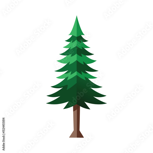 Simple evergreen tree flat design illustration