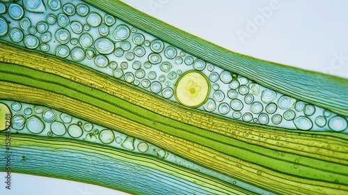 Close-Up Microscopy Image of Plant Cell Walls
