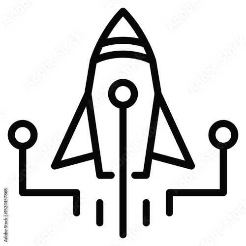 Aerospace Technology Icon Line Vector Illustration