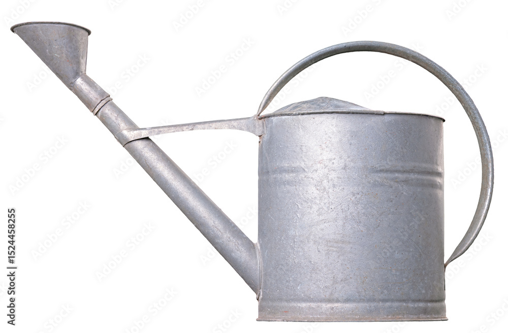 Metal watering can for watering plants in the garden on an isolated background. Metal watering can for watering plants in the garden on an isolated background.