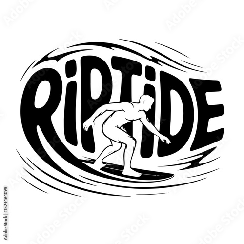 Surfer rides the waves with excitement at Riptide surfing competition on a sunny beach day