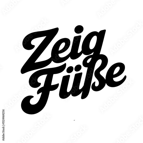 Creative lettering design of the phrase Zeig Füße in a bold, artistic font against a plain background