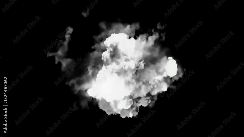 Abstract white smoke cloud animated overlay, transparent 4K video, alpha channel, ProRes 4444 Abstract white smoke cloud animated overlay, transparent 4K video, alpha channel, ProRes 4444