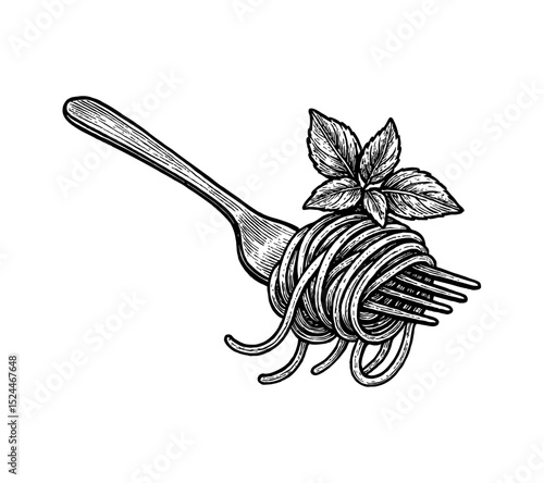 Woman enjoy eating a plate of pasta. She is holding a fork with pasta in her hand and smiling.