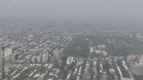 Wallpaper Mural Heavy smog in Montreal downtown because of wildfire and industrial pollution, Quebec, Canada Torontodigital.ca