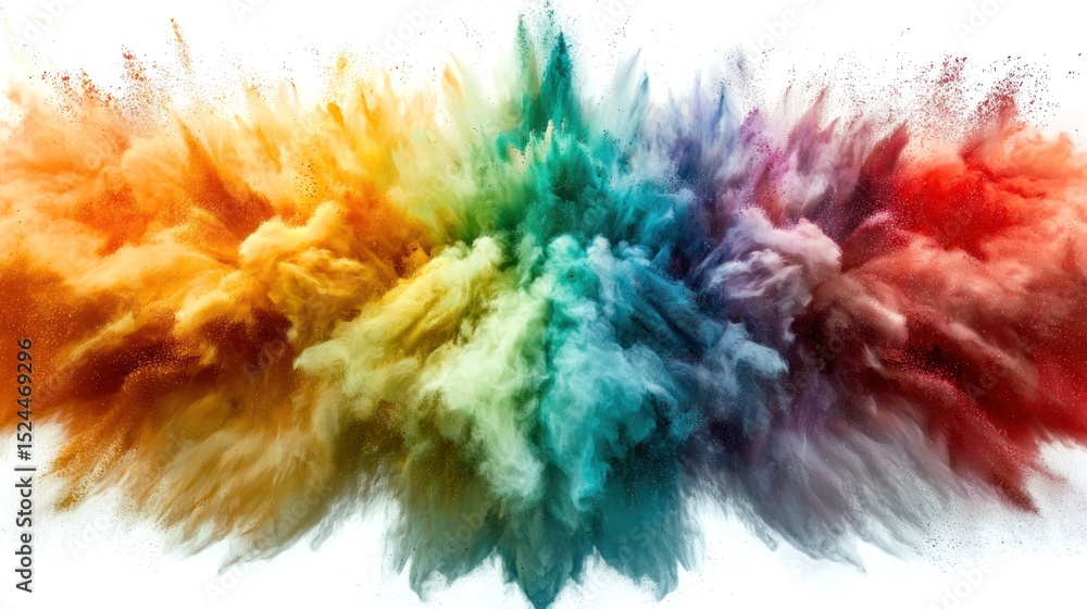 Fototapeta premium Vibrant explosion of colorful powder creates an eye-catching abstract design