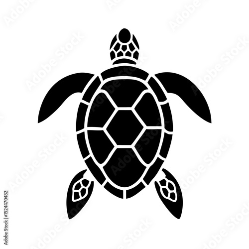 Sea turtle icon for marine wildlife and ocean conservation