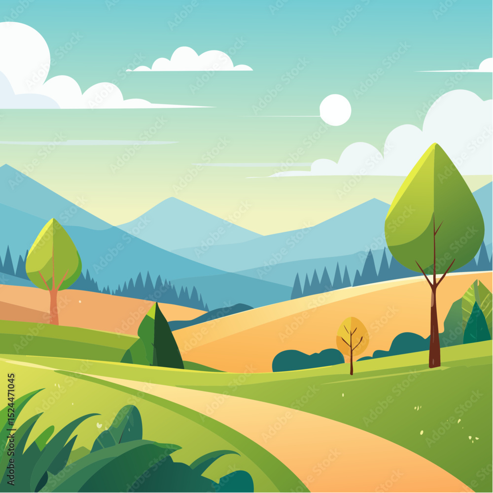 Obraz premium Minimal Landscape Illustrations