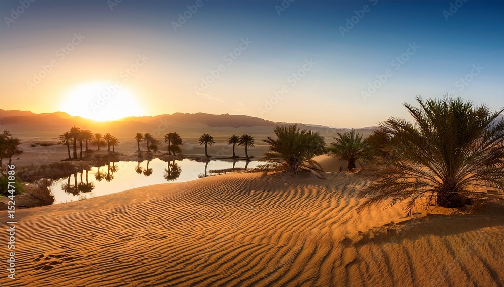 desert oasis at sunrise desert oasis at sunrise