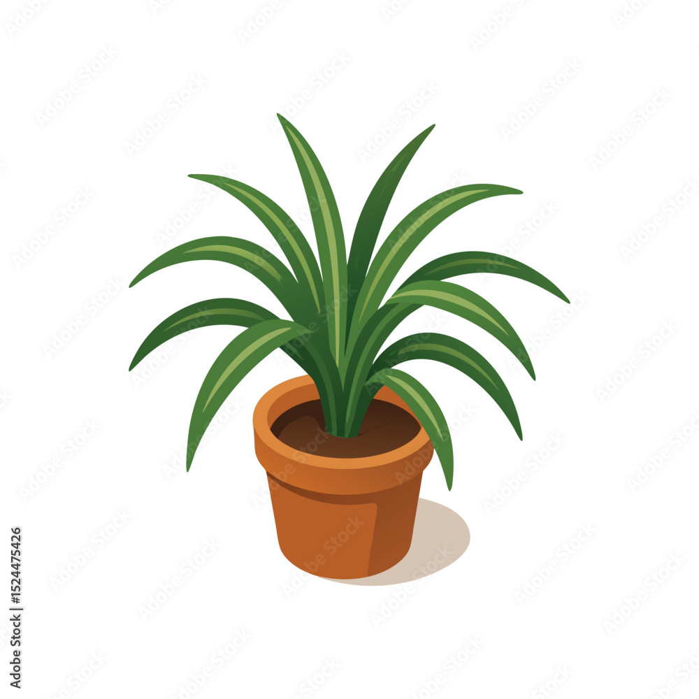 green plant in a pot isometric vector green plant in a pot isometric vector