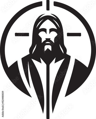 sketch vector illustration silhouette design icon logo symbol classic vintage closeup savior embracing for man
