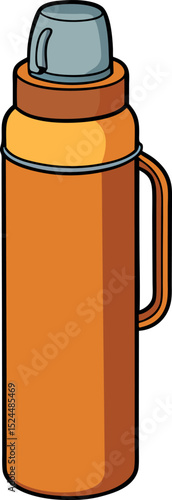 thermos bottle stencil icon silhouette vector art illustration
