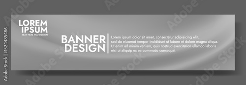 Modern banner design with a gleaming pearl gray background