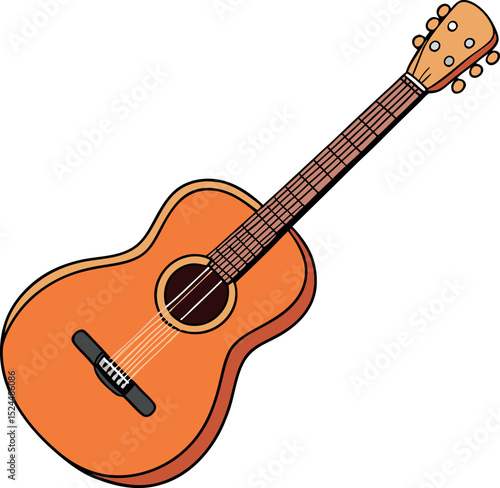 acoustic guitar isolated on white