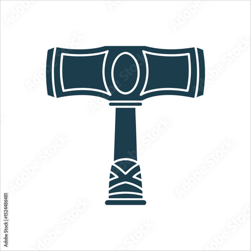 Minimalist Mjolnir: Thor's Hammer Vector Icon