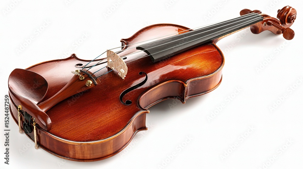 Violinist Tuning Instrument Isolated on White Background Violinist Tuning Instrument Isolated on White Background