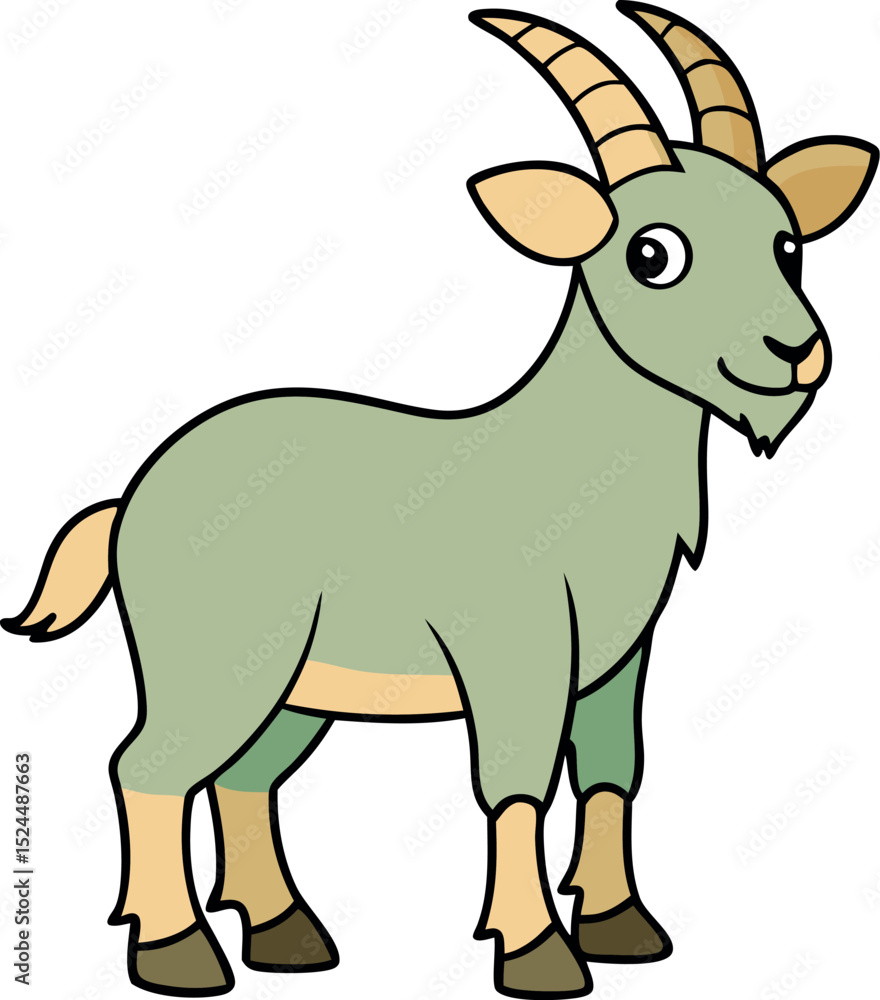 Fototapeta premium Mountain Goat – Wildlife Animal Vector Illustration