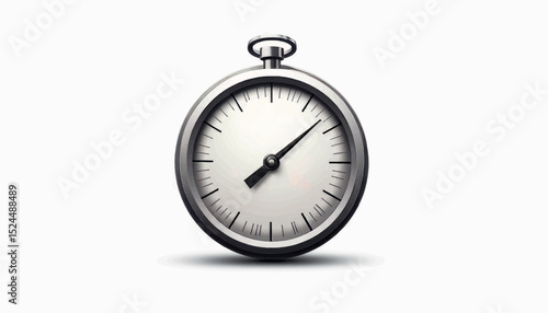 Classic stopwatch displaying time against a white background, precision