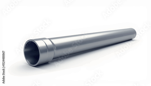 Sleek metallic shaft on white backdrop, commercial design appeal