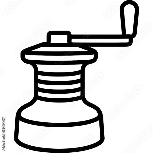 Mechanical winch icon with bold lines