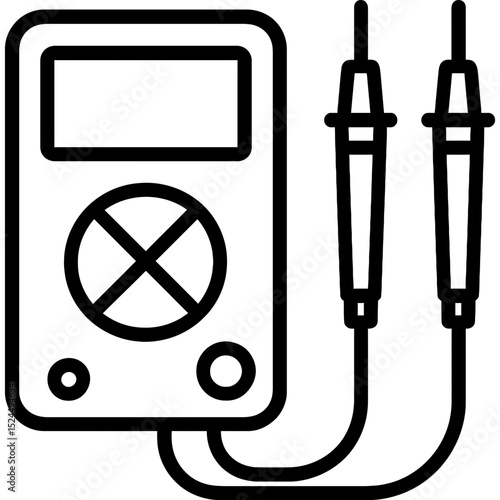 Modern electronic multimeter icon in bold outline