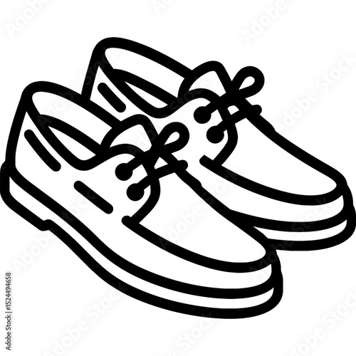 Outline icon of moccasin-style boat shoes