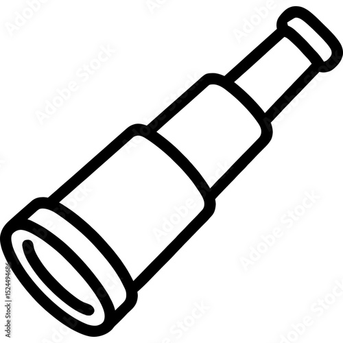 Nautical telescope outline icon