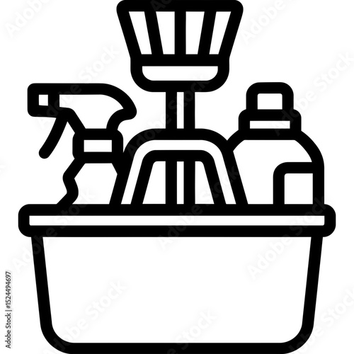 Modern cleaning caddy vector graphic