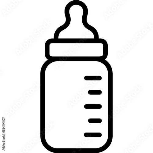 Clean outline vector design of baby bottle icon