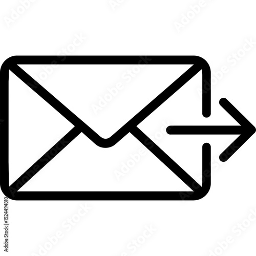 Minimalist envelope icon with arrow