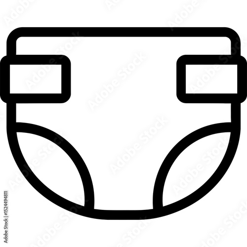 Minimalist diaper outline icon design