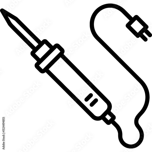 Electronic component soldering iron icon