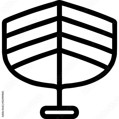 Minimalist hull icon with rounded base