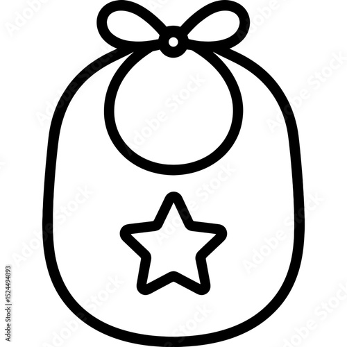 Minimalist vector baby bib icon design