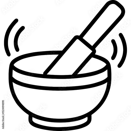 Minimalist singing bowl vector icon