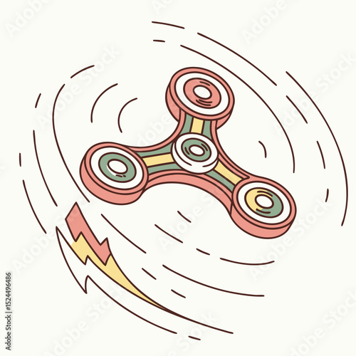Spinning fidget spinner toy fast motion blur