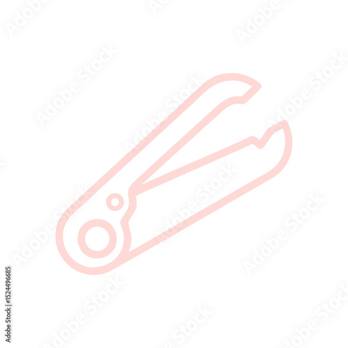 Pink minimalist nail clipper icon for beauty and self-care routine design, highlighting personal grooming and hygiene essentials
