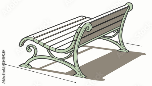 Ornate Park Bench with Decorative Metalwork