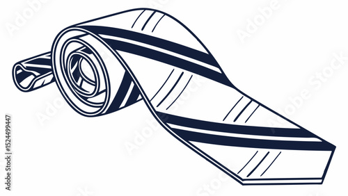 Rolled Up Striped Necktie Illustration