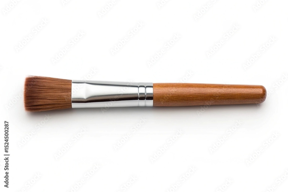 Professional makeup brush with wooden handle and soft brown bristles for perfect application tool flat face eyes lips Professional makeup brush with wooden handle and soft brown bristles for perfect application tool flat face eyes lips
