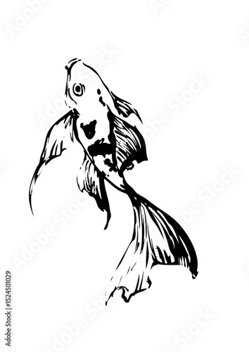 Goldfish in Ink – Traditional Sumi-e Art