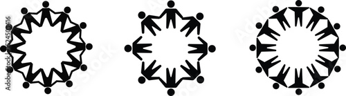 People holding hands circle vector illustration for community teamwork and unity concept design