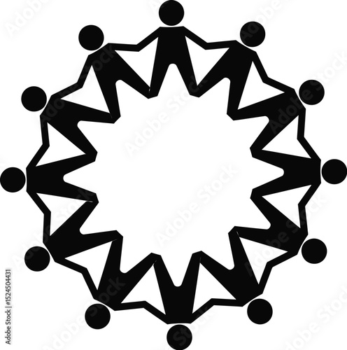 Teamwork people circle collaboration unity community group together connection partnership concept icon