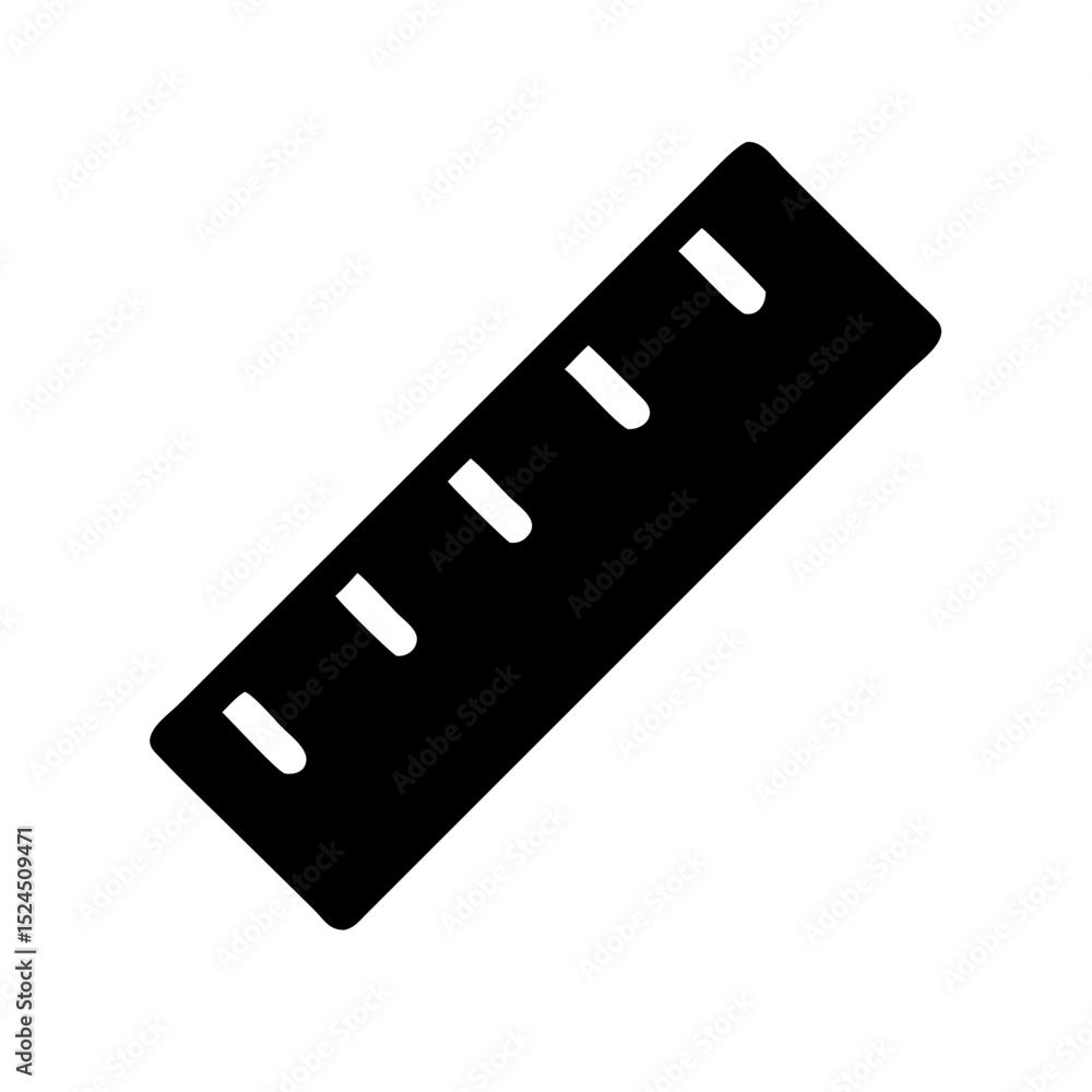 Black Ruler Icon – Measuring Tool Symbol: Solid black ruler icon symbolizing measurement and accuracy, perfect for educational, technical, or design-related content. Black Ruler Icon – Measuring Tool Symbol: Solid black ruler icon symbolizing measurement and accuracy, perfect for educational, technical, or design-related content.