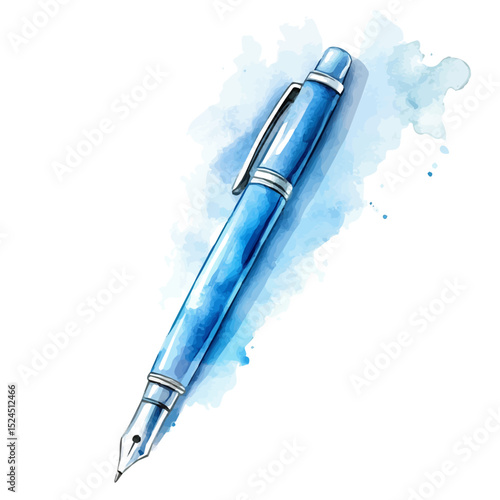 Stylus Pen, watercolor vector, high quality, isolated on a white background.