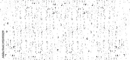 Small water drops texture vector. Rainy window overlay texture. Rain on glass background. Abstract halftone textured effect. Vector Illustration. EPS10.