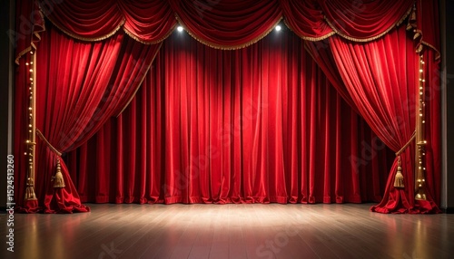 赤いカーテンのステージ