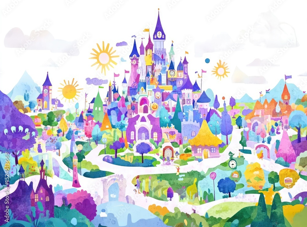 Obraz premium Colorful fairytale city