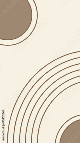 Abstract design featuring brown arcs and shapes with transparent background