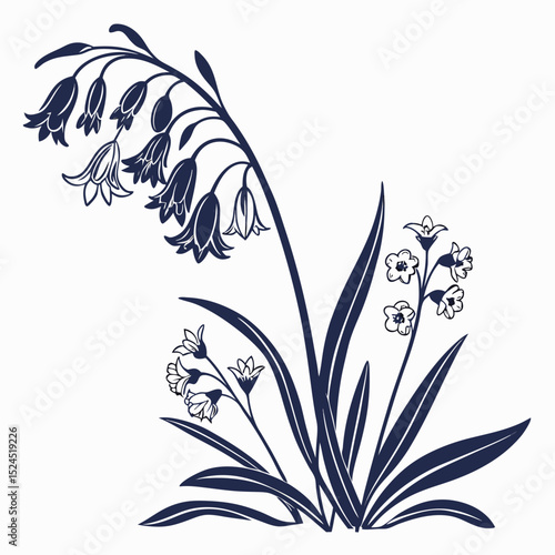 Tableau sur toile black and white virginia cowslip